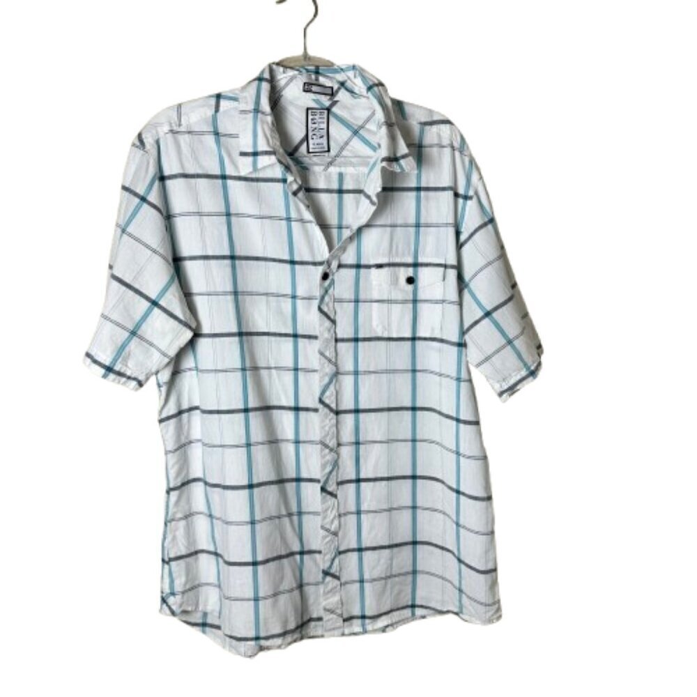 BILLABONG Plaid Cotton Short Sleeve Button Up Shirt Size XL